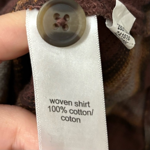 Maurices Cabin Plaid Brown Oversized Flannel Button Down Shirt Womens Size Large - Picture 8 of 8